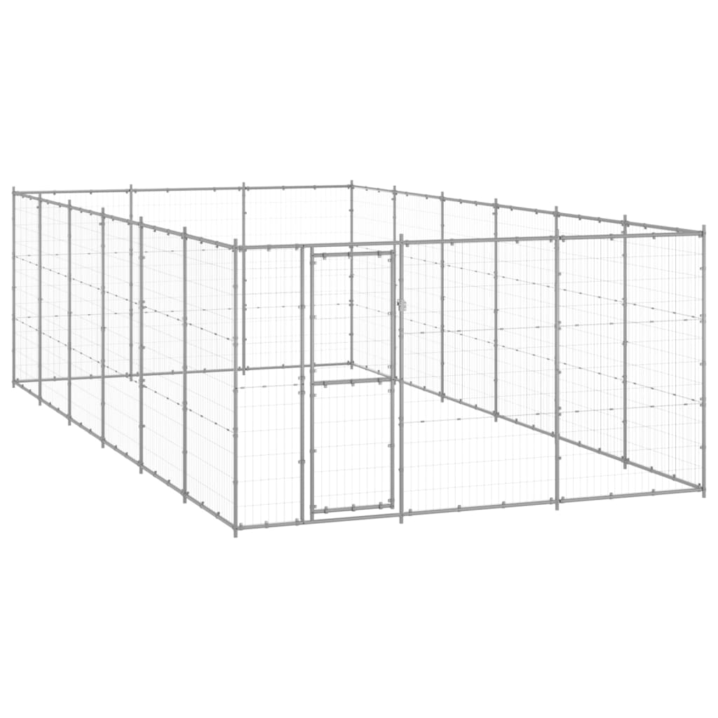 VidaXL Dog Kennel 21.78 m² Galvanized steel