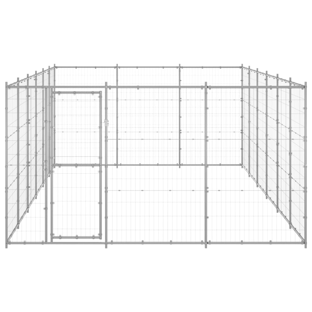 VidaXL Dog Kennel 21.78 m² Galvanized steel