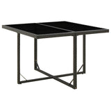 Vidaxl tuintafel 109x107x74 cm poly rattan en glas zwart