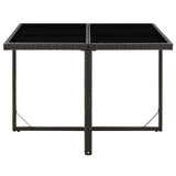Vidaxl tuintafel 109x107x74 cm poly rattan en glas zwart