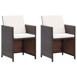 Vidaxl 4-delige tuinstoelen- en voetenbankenset poly rattan bruin