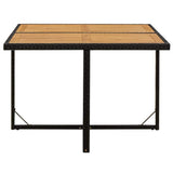 Vidaxl tuintafel 109x107x74 cm poly rattan en massief acaciahout zwart