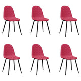 Vidaxl eetkamerstoelen 6 st fluweel wijnrood
