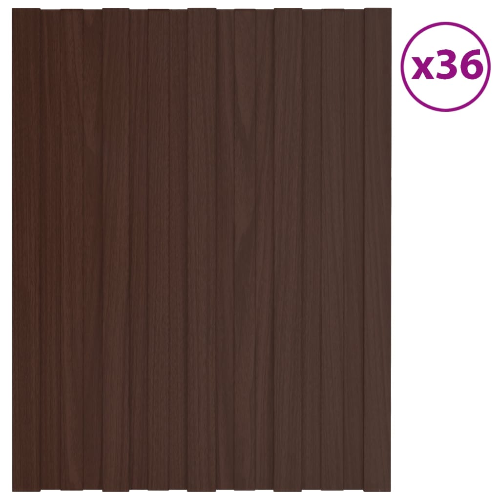 VidaXL roof panels 36 st 60x45 cm galvanized steel brown