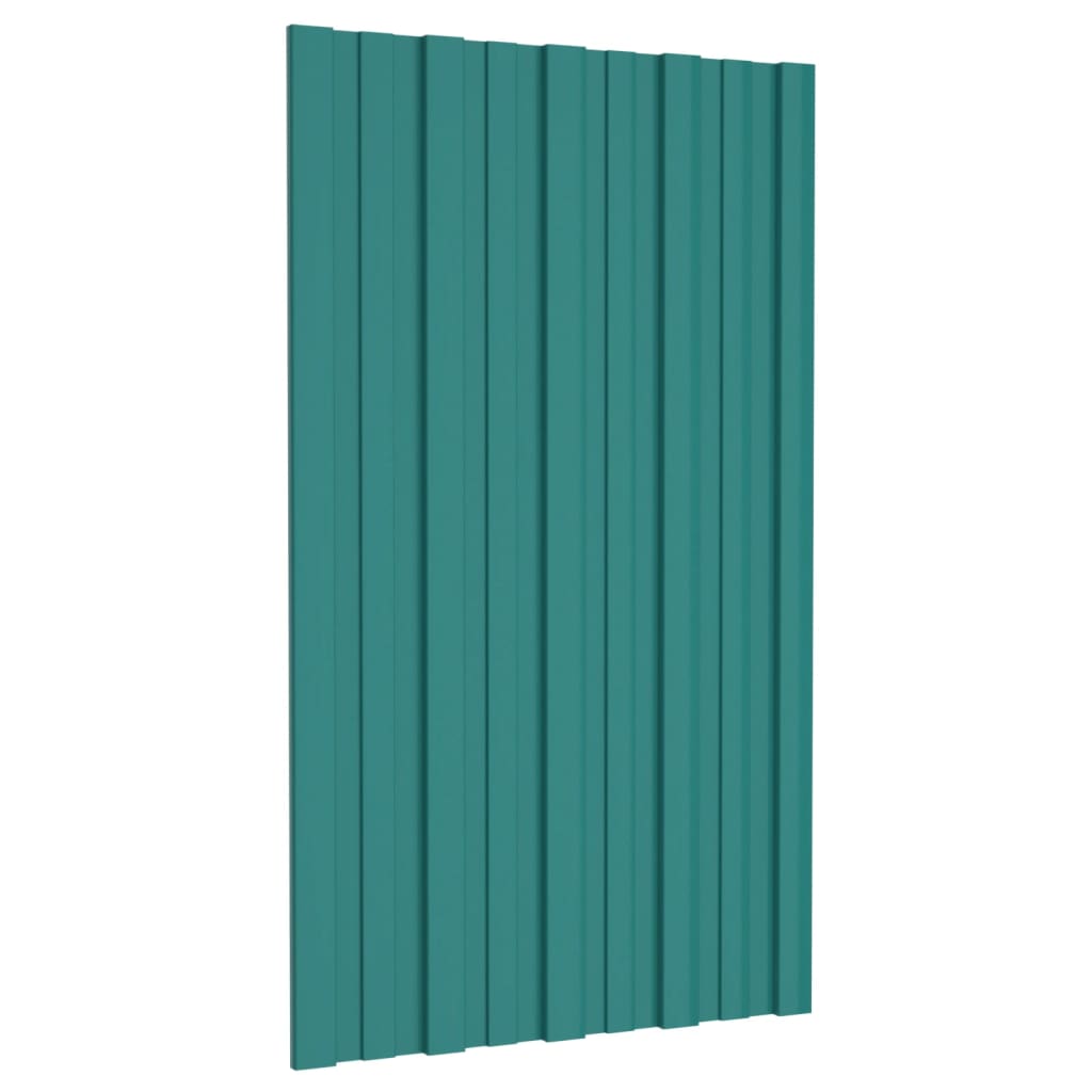 Vidaxl Roof Panels 12 St 80x45 cm galvanisert stålgrønn