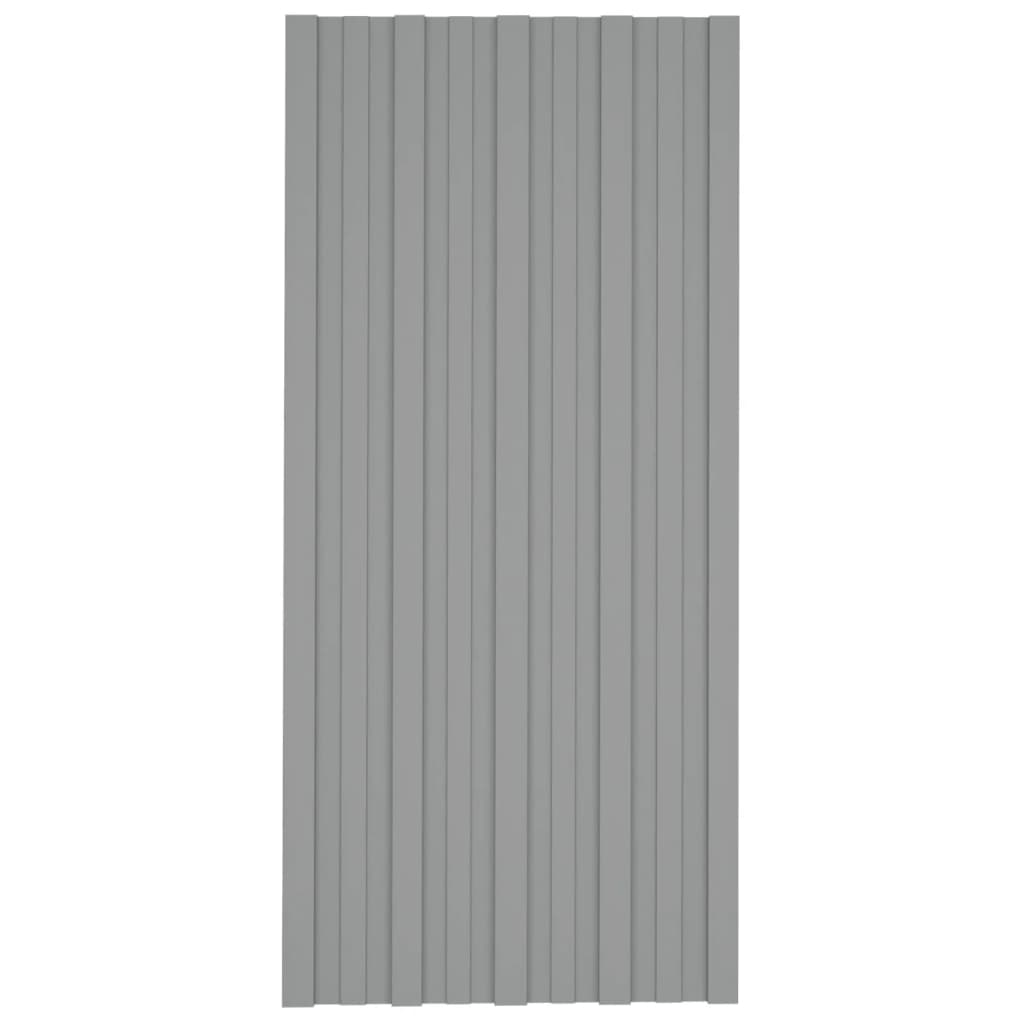 Vidaxl Dachpannelen 12 st 100x45 cm galvaniséiert Stol Grey