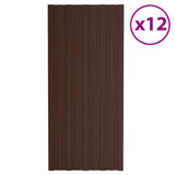 VIDAXL -Dachplatten 12 ST 100x45 cm verzinkter Stahlbraun
