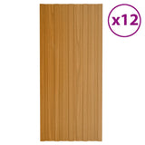 Pannelli del tetto Vidaxl 12 ST 100x45 cm in legno leggero in acciaio zincato