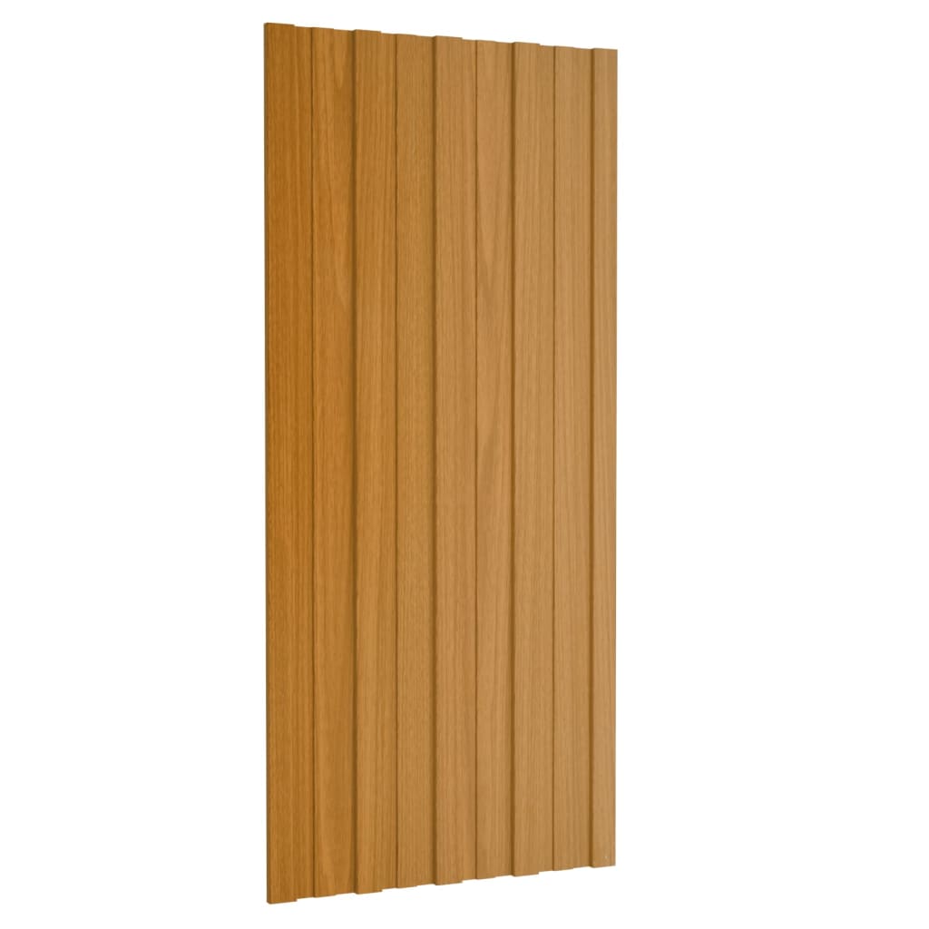 Panneaux de toit Vidaxl 12 ST 100x45 cm Bois d'éclairage en acier galvanisé