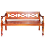 Vidaxl bank batavia 123 cm massief mahoniehout donkerbruin