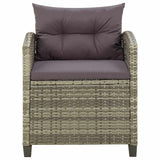 Vidaxl tuinstoel met kussens poly rattan grijs