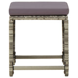 Vidaxl tuinkrukken 4 st met kussens poly rattan grijs