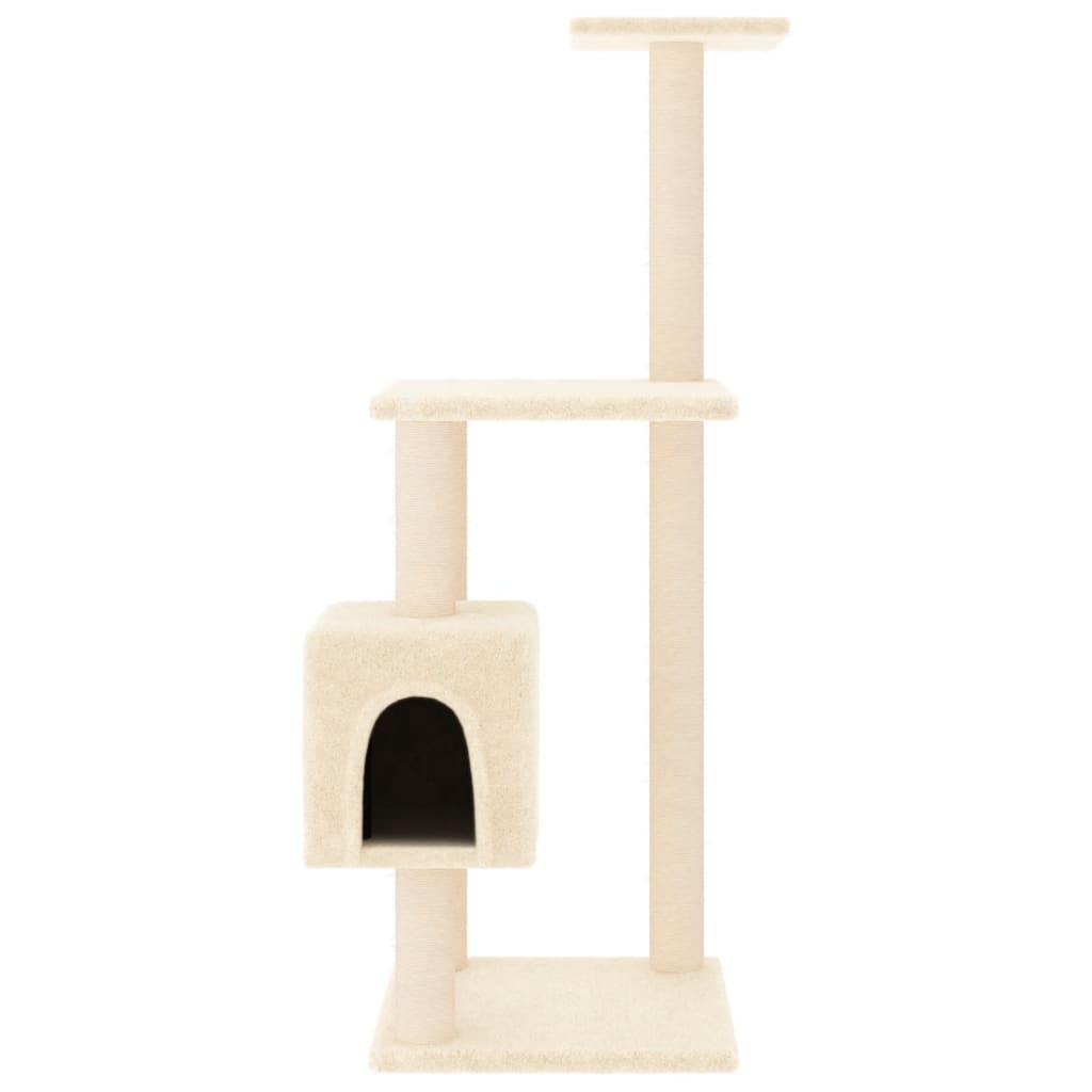 Vidaxl Cat Rastreing Post con postes de rascado de sisal 104 cm de crema