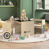 Vidaxl 3-delige kindertafel- en stoelenset off-road-auto-ontwerp mdf
