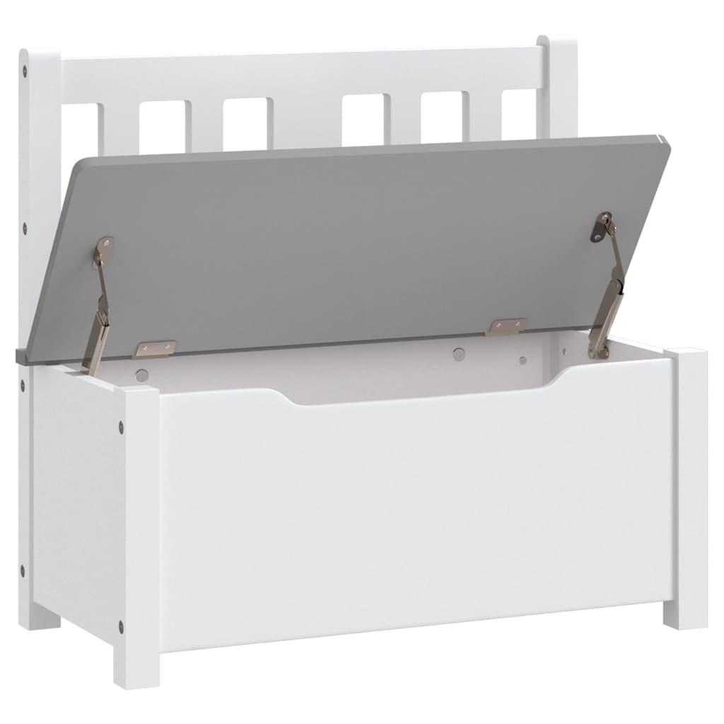 Vidaxl kinderopbergbankje 60x30x55 cm mdf wit en grijs