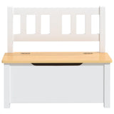 Vidaxl kinderopbergbankje 60x30x55 cm mdf wit en beige