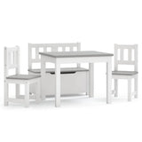 Vidaxl 3-delige kindertafel- en stoelenset mdf wit en grijs