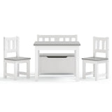 Vidaxl 3-delige kindertafel- en stoelenset mdf wit en grijs