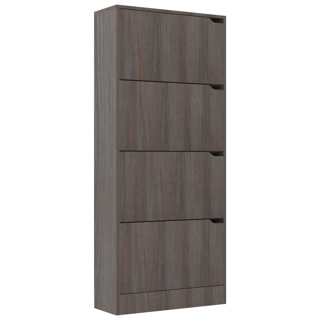 VidaXL shoe cabinet with 4 doors 59x24x136 cm processed wood gray oak