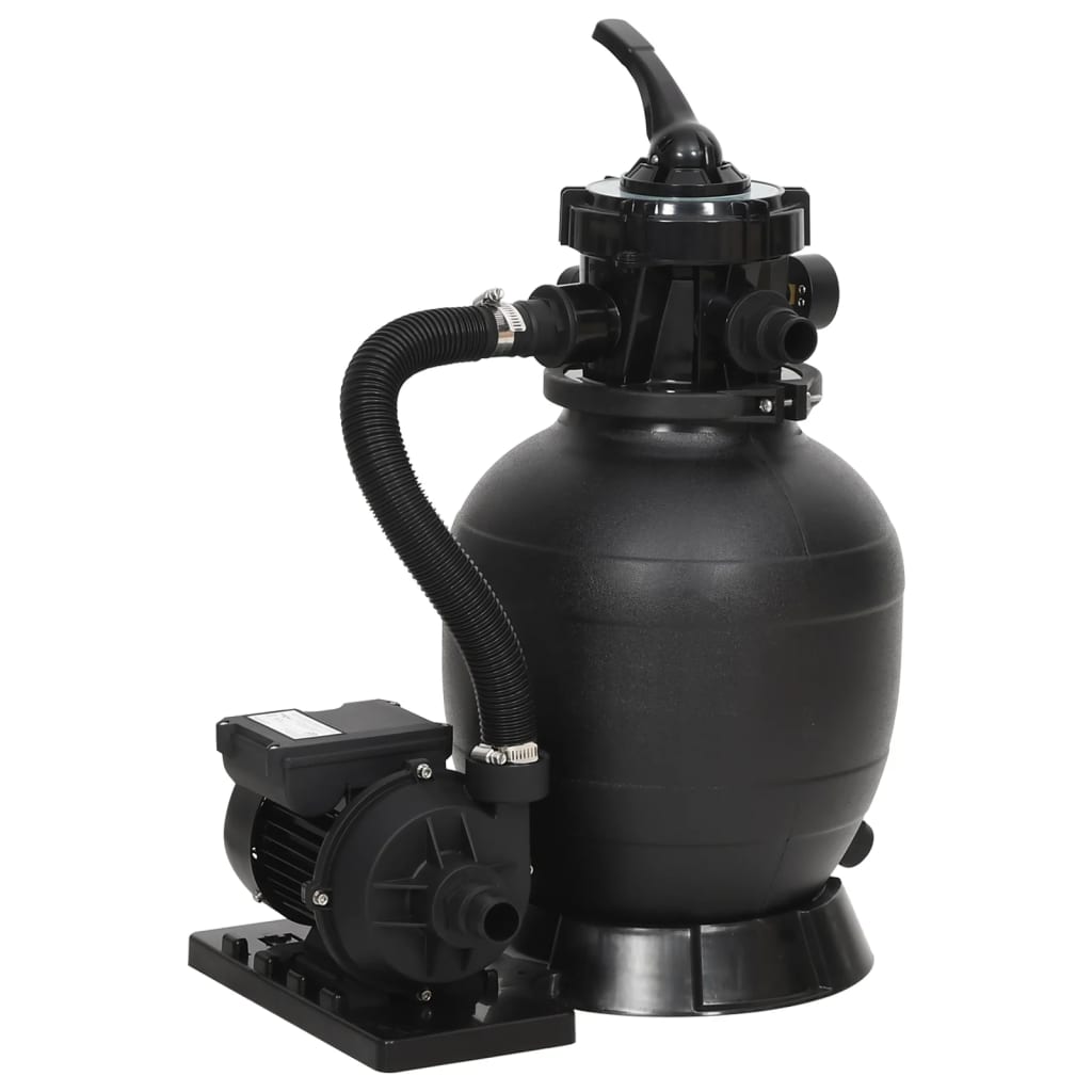 Vidaxl Swimmingpool Sandfilter mit 6-maliger Ventilschwarz