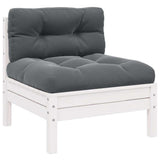 Vidaxl 3-delige loungeset met kussens massief grenenhout wit