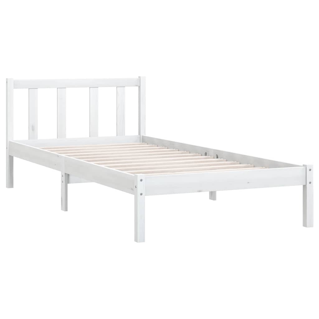 Vidaxl bedframe massief grenenhout wit 75x190 cm
