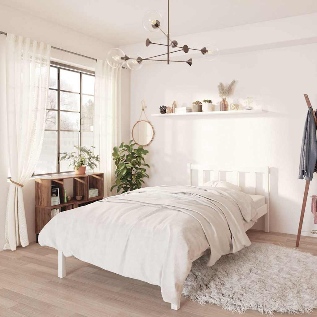 Vidaxl bedframe massief grenenhout wit 90x190 cm