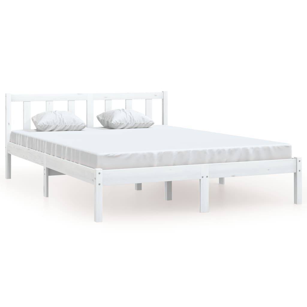 Vidaxl bedframe massief grenenhout wit 140x190 cm