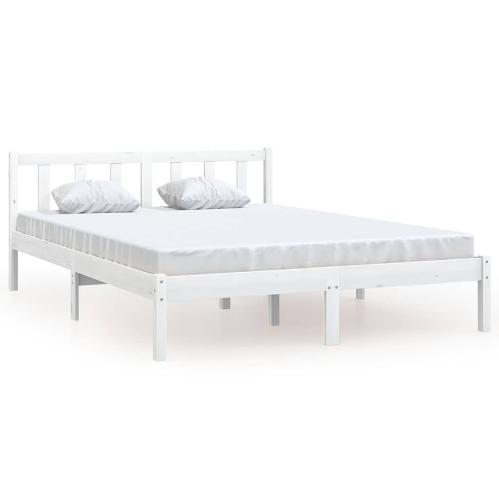 Vidaxl bedframe massief grenenhout wit 120x200 cm