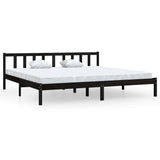 Vidaxl bedframe massief grenenhout zwart 200x200 cm