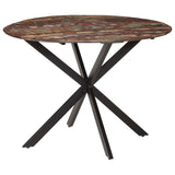 Vidaxl eettafel ø110x78 cm massief gerecycled hout en staal