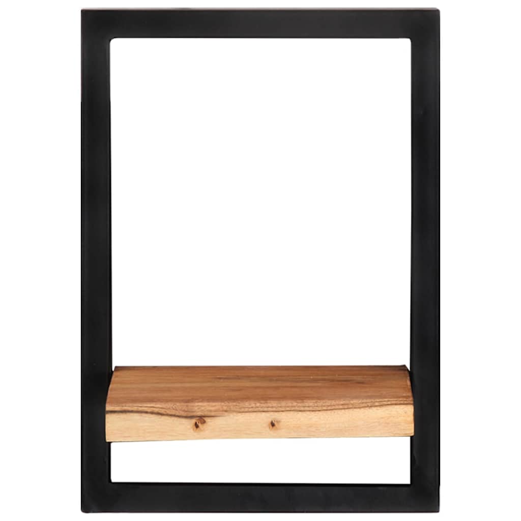 Vidaxl wandschappen 2 st 25x25x35 cm massief acaciahout en staal