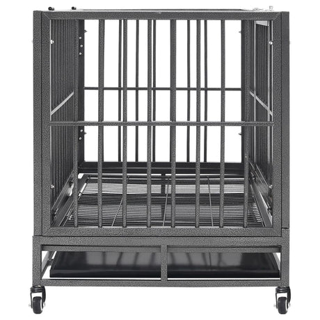 Vidaxl Hundebank mit Rädern 92x62x76 cm Stahl