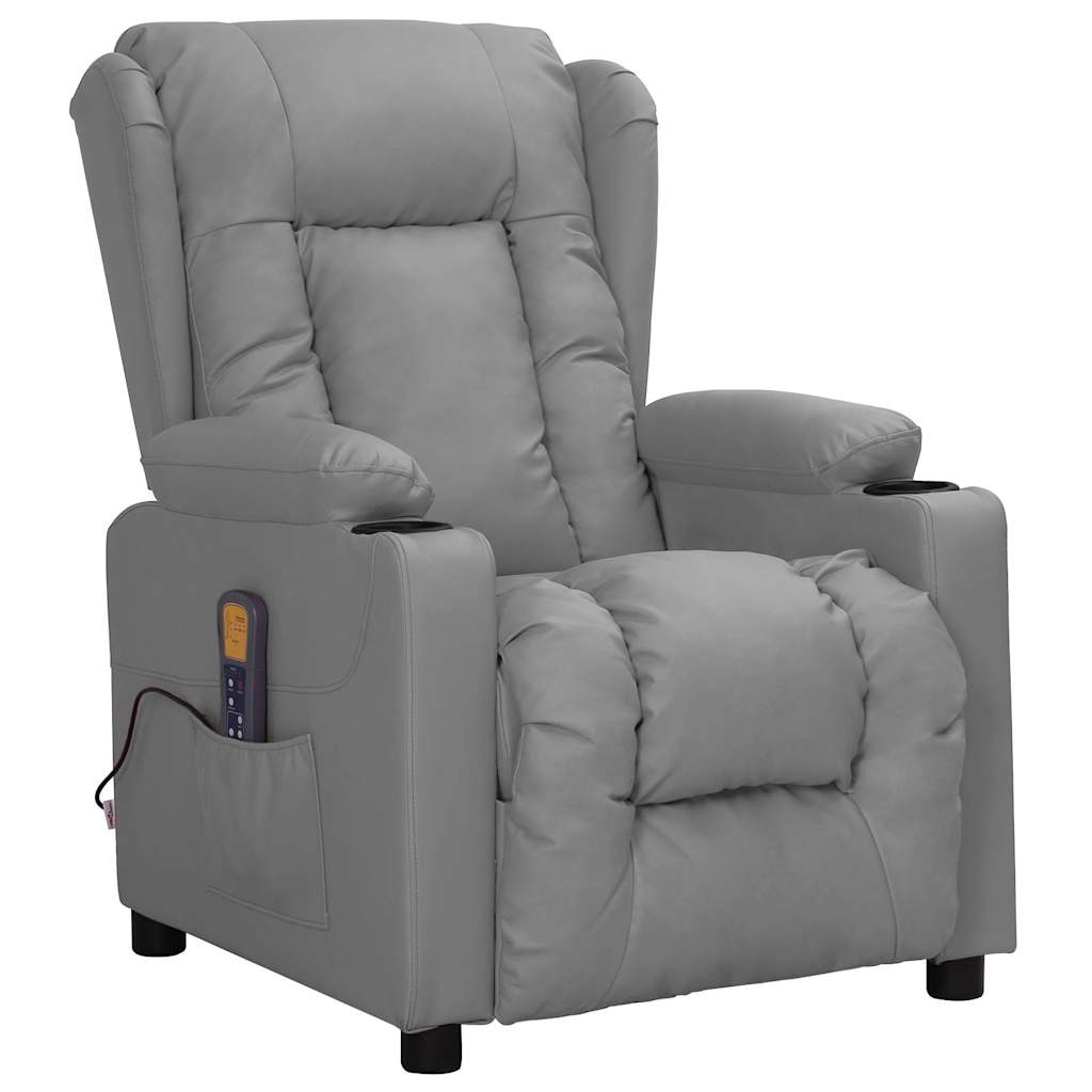 Vidaxl massagestoel kunstleer grijs