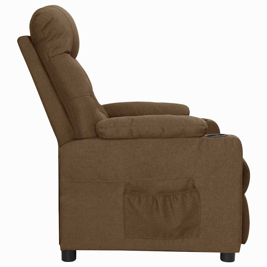 Vidaxl fauteuil verstelbaar stof bruin