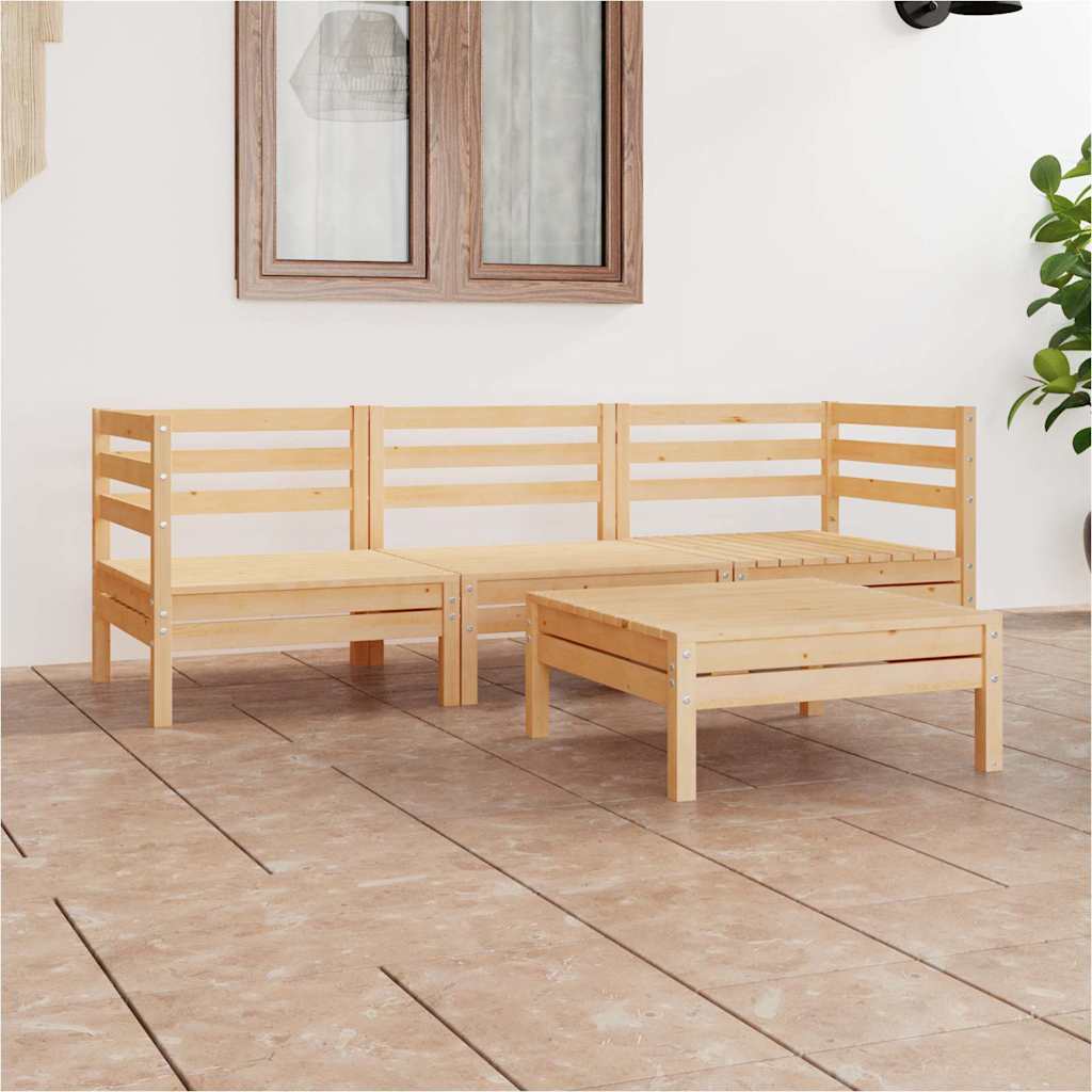 Vidaxl 4-delige loungeset massief grenenhout