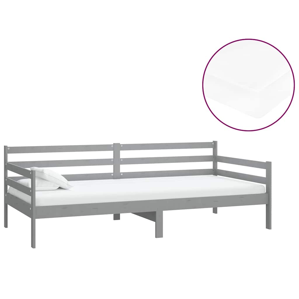 Vidaxl slaapbank met matras massief grenenhout grijs 90x200 cm