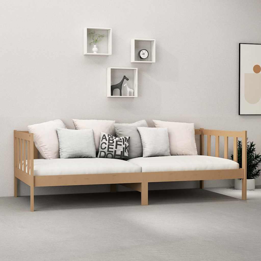 Vidaxl slaapbank met matras massief grenenhout honingbruin 90x200 cm