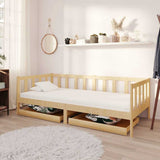 Vidaxl slaapbank met lades massief grenenhout 90x200 cm