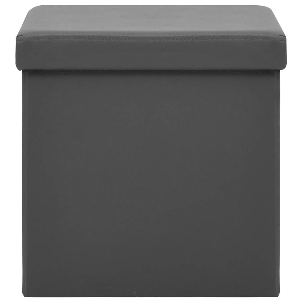 Vidaxl opbergkruk inklapbaar pvc grijs