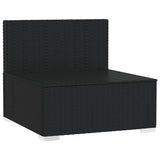 Vidaxl tuinmiddenbank met kussens poly rattan zwart