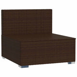 Vidaxl tuinmiddenbank met kussens poly rattan bruin