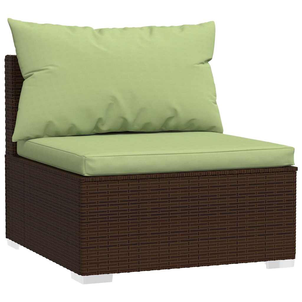 Vidaxl 4-delige loungeset met kussens poly rattan bruin
