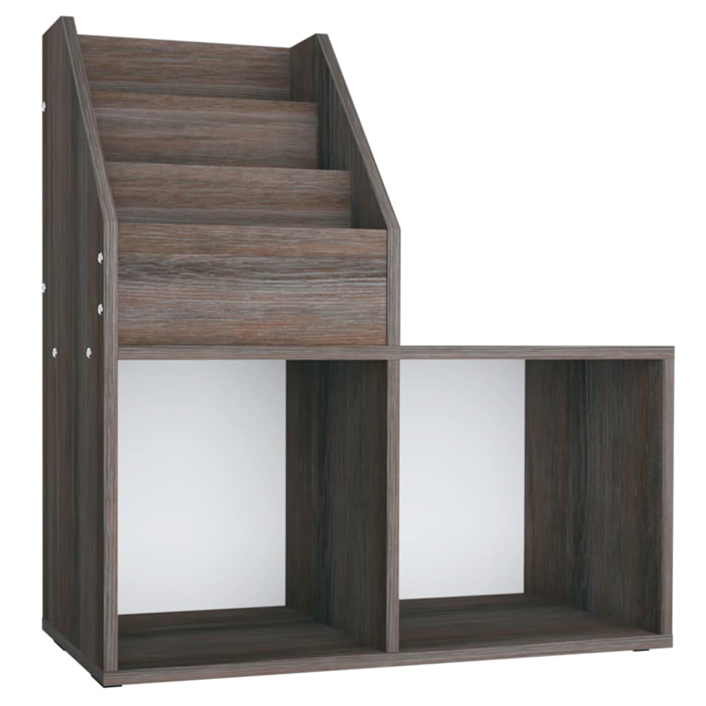 Vidaxl kindertijdschriftenrek 71x30x78,5 cm hout grijs en eikenkleur