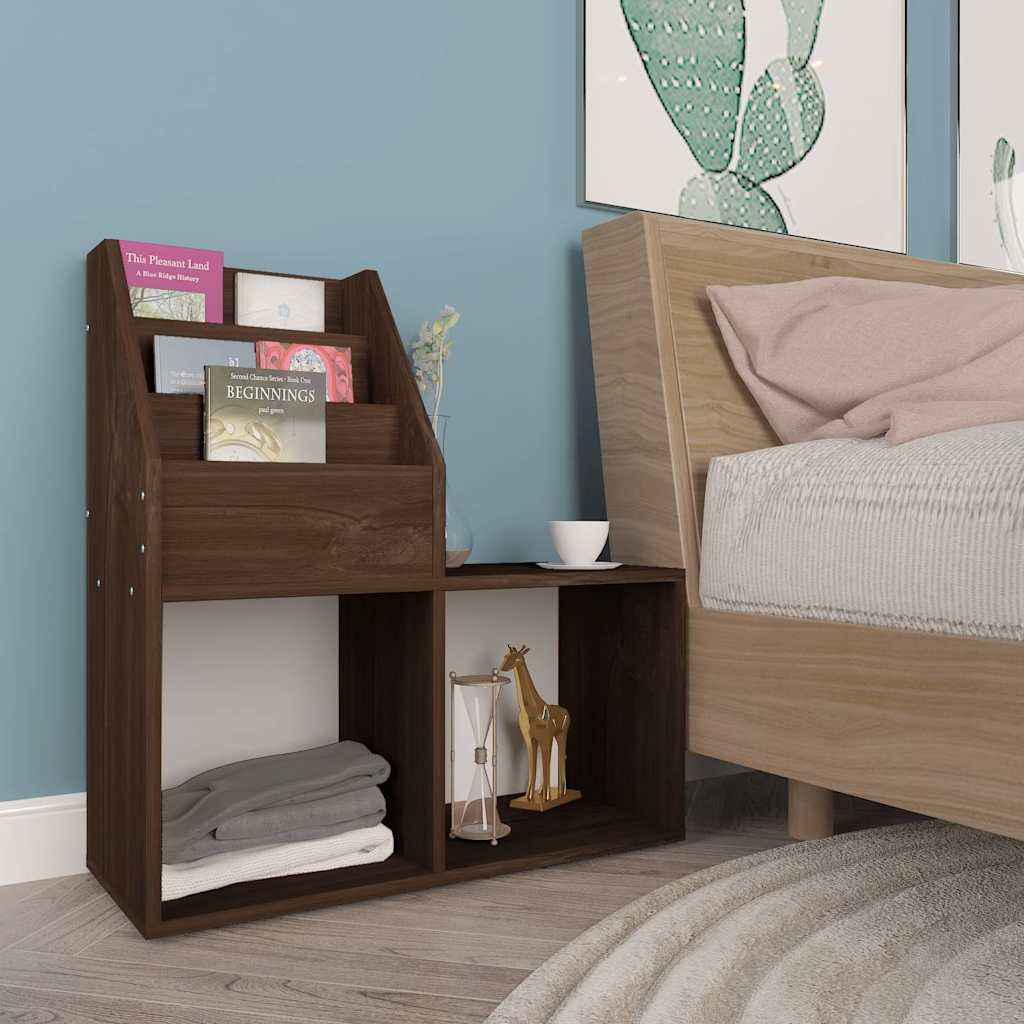 Vidaxl kindertijdschriftenrek 71x30x78,5 cm bewerkt hout gerookt eiken