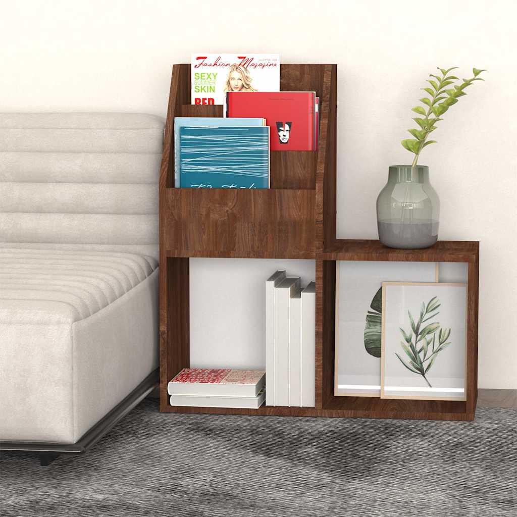 Vidaxl kindertijdschriftenrek 71x30x78,5 cm bewerkt hout bruineiken