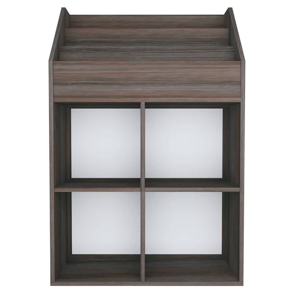 Vidaxl kindertijdschriftenrek 71x30x114 cm bewerkt hout grijs en eiken