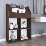 Vidaxl kindertijdschriftenrek 71x30x114 cm bewerkt hout gerookt eiken