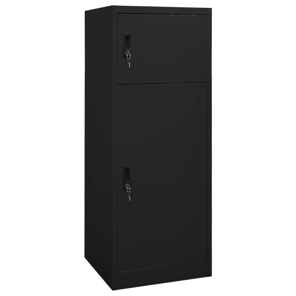 Vidaxl Sattelschrank 53x53x140 cm Stahlschwarz