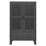 Vidaxl opbergkast industrieel 70x40x115 cm metaal antracietkleurig